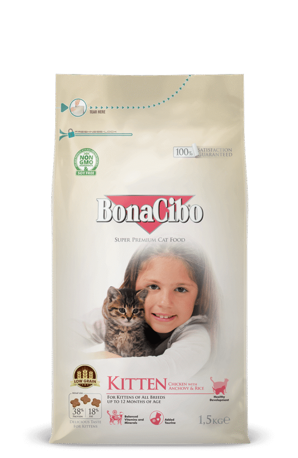 בונאסיבו/BONA CIBO לגורי חתולים - עוף - 15 ק"ג