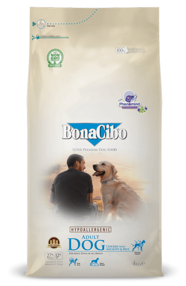 בונאסיבו/BONA CIBO לכלבים בוגרים - עוף - 15 ק"ג