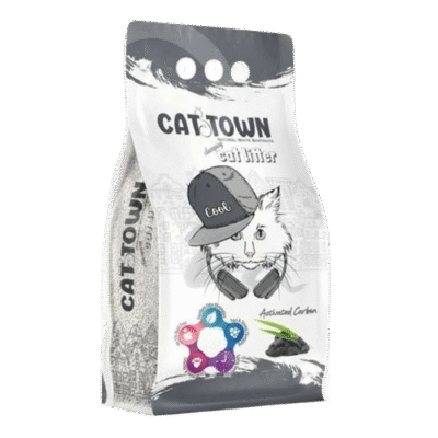 חול מתגבש לחתולים Cat Town קט טאון  10 ליטר - פחם פעיל