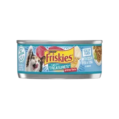 פריסקיז Tasty Treasures מזון לח ומלא לחתולים נתחי דג אוקיינוס וטונה ברוטב 156 גרם