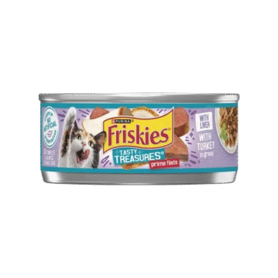 פריסקיז Tasty Treasures מזון לח ומלא לחתולים נתחי הודו וכבד ברוטב 156 גרם