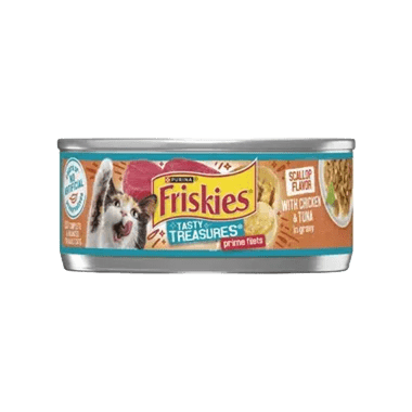 פריסקיז Tasty Treasures מזון לח ומלא לחתולים נתחי עוף וטונה ברוטב 156 גרם
