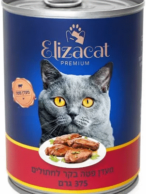 אליזקט מעדן פטה בקר לחתולים - 375 גרם