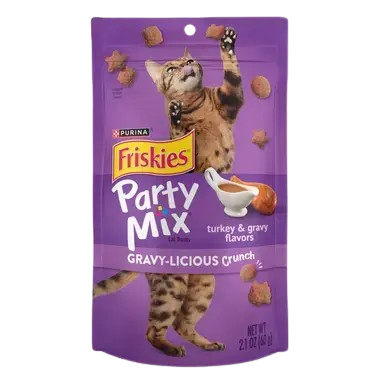 פריסקיז PARTY MIX חטיף לחתול הודו ורוטב 60 גרם