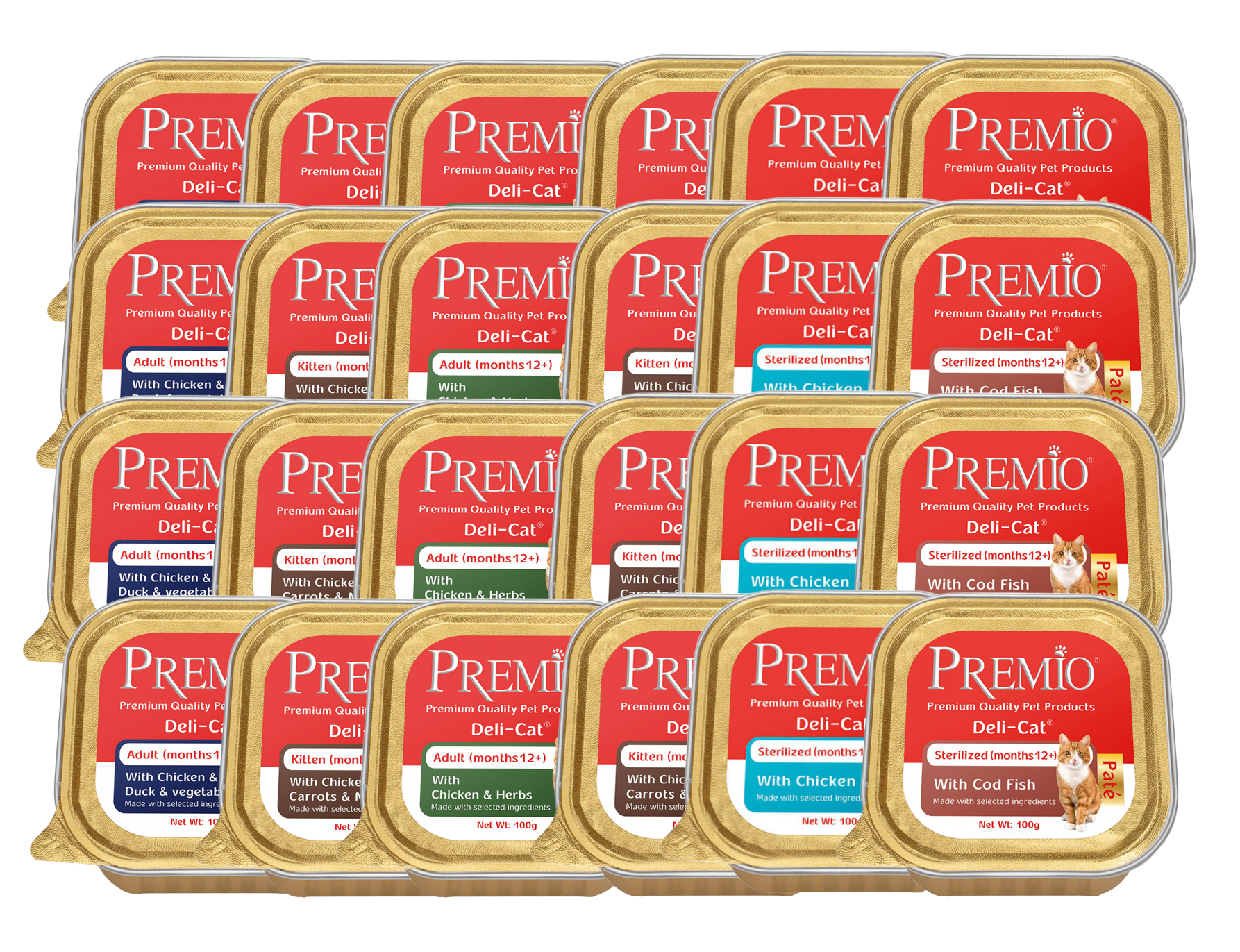 מבצע - מעדן Premio Deli Cat פרמיו דליקט 100 גרם - 24 יחידות ב- 108 ש"ח