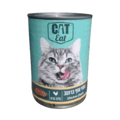 קט איט Cat Eat שימורים לחתולים 375 גרם בטעם עוף