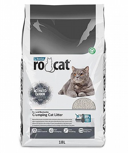 חול מתגבש לחתולים Ro Cat רו קט פחם פעיל - 18 ליטר
